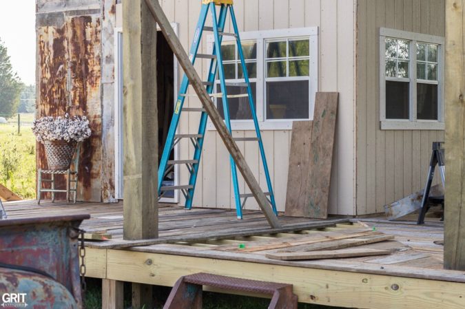 Building a Barn with old barn wood and rusty tin for my antique shop.