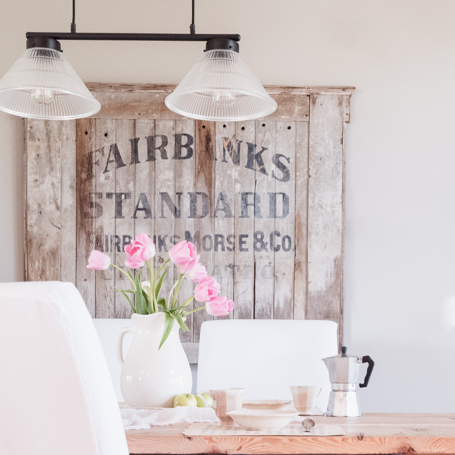 Our Modern Farmhouse decorated with vintage signs