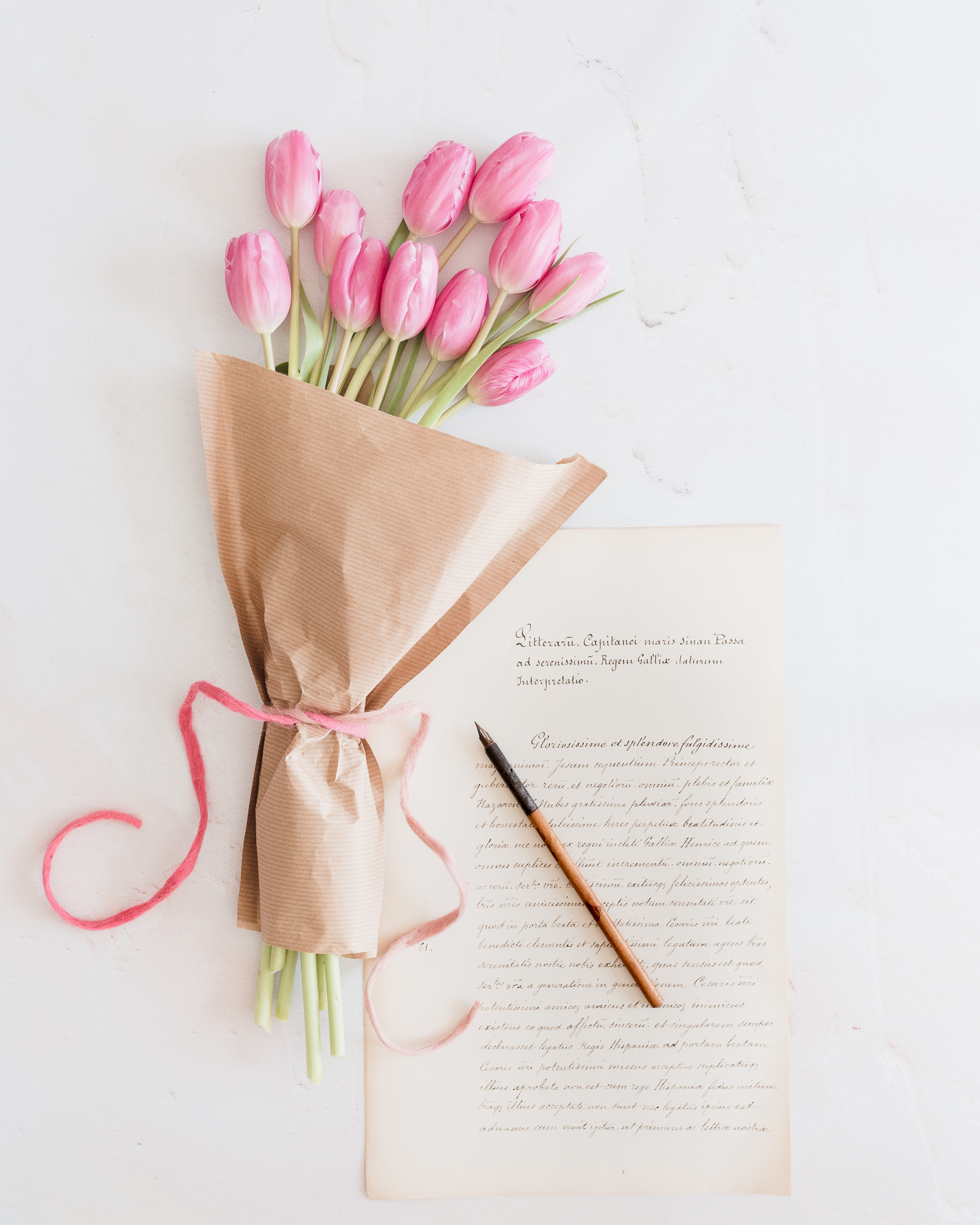 Bouquet of Pink Tulips & a French Letter | iPhone Wallpapers You'll Love This Month