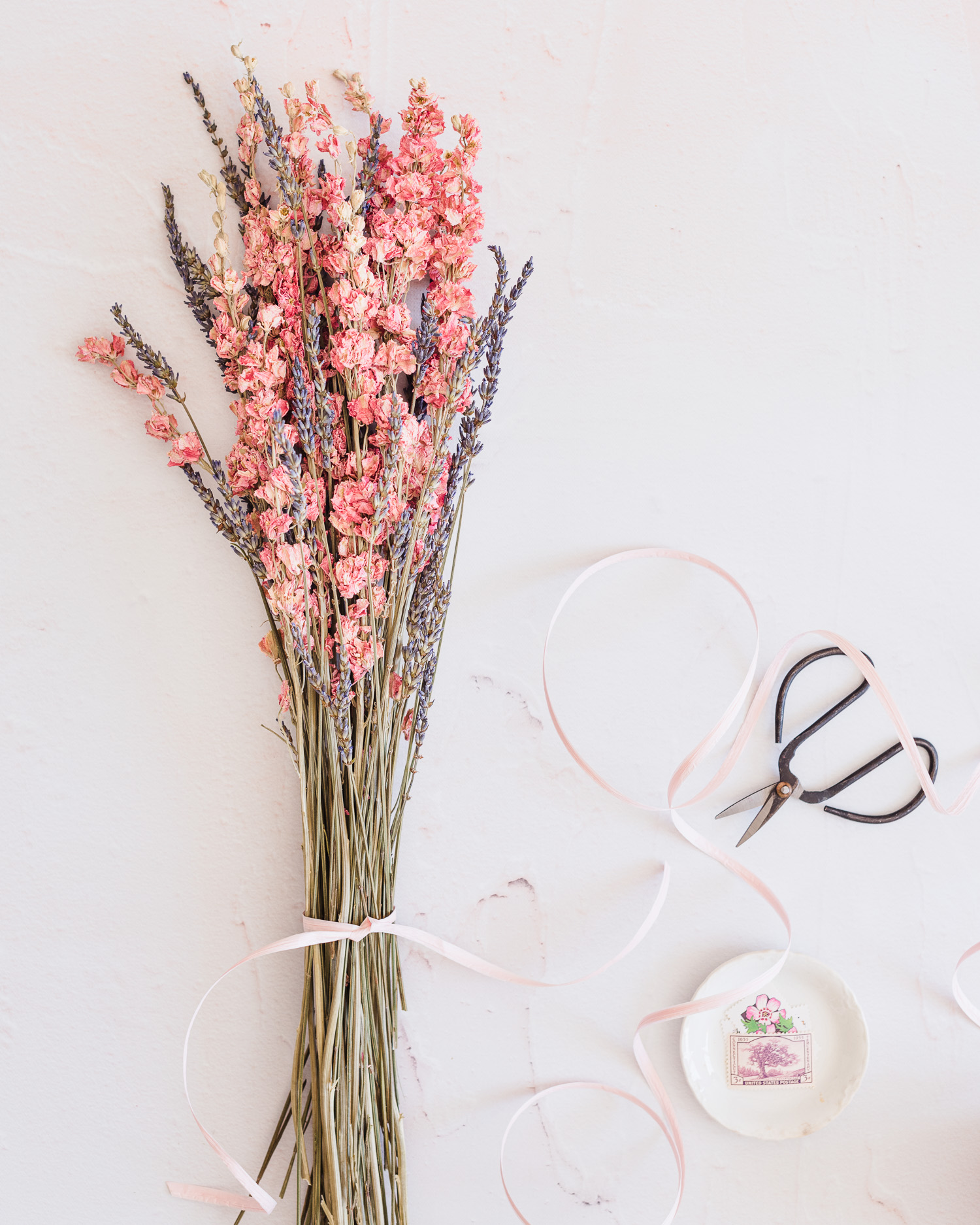 Flat Lay Photography Using A Vinyl Backdrop | Dried Flowers