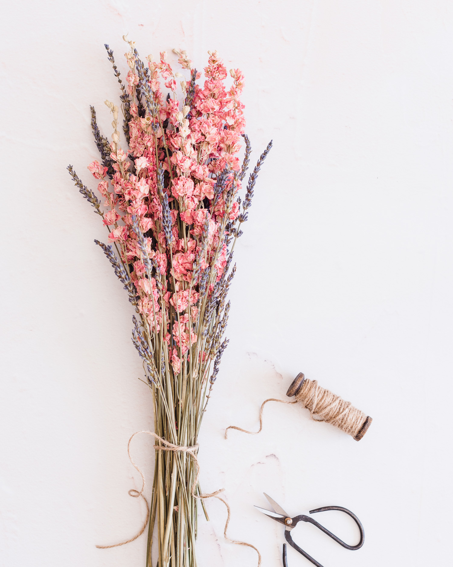 Vinyl Backdrop for Photography | Dried flowers, twine, scissors