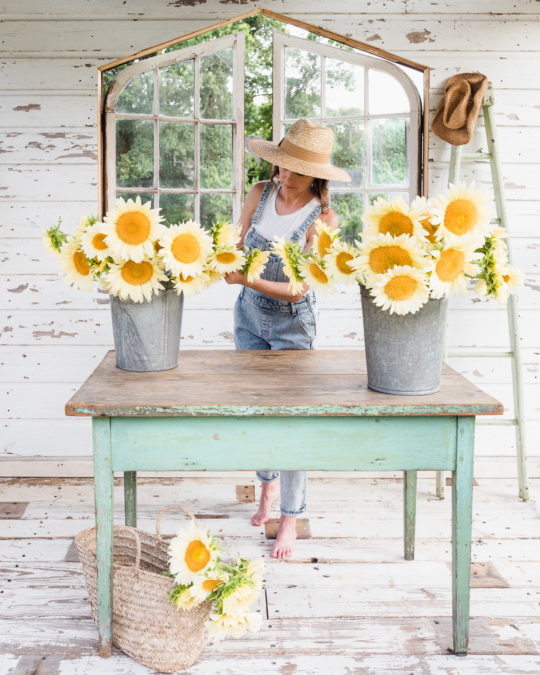 Flower House | White Lite Sunflowers | Self Portrait