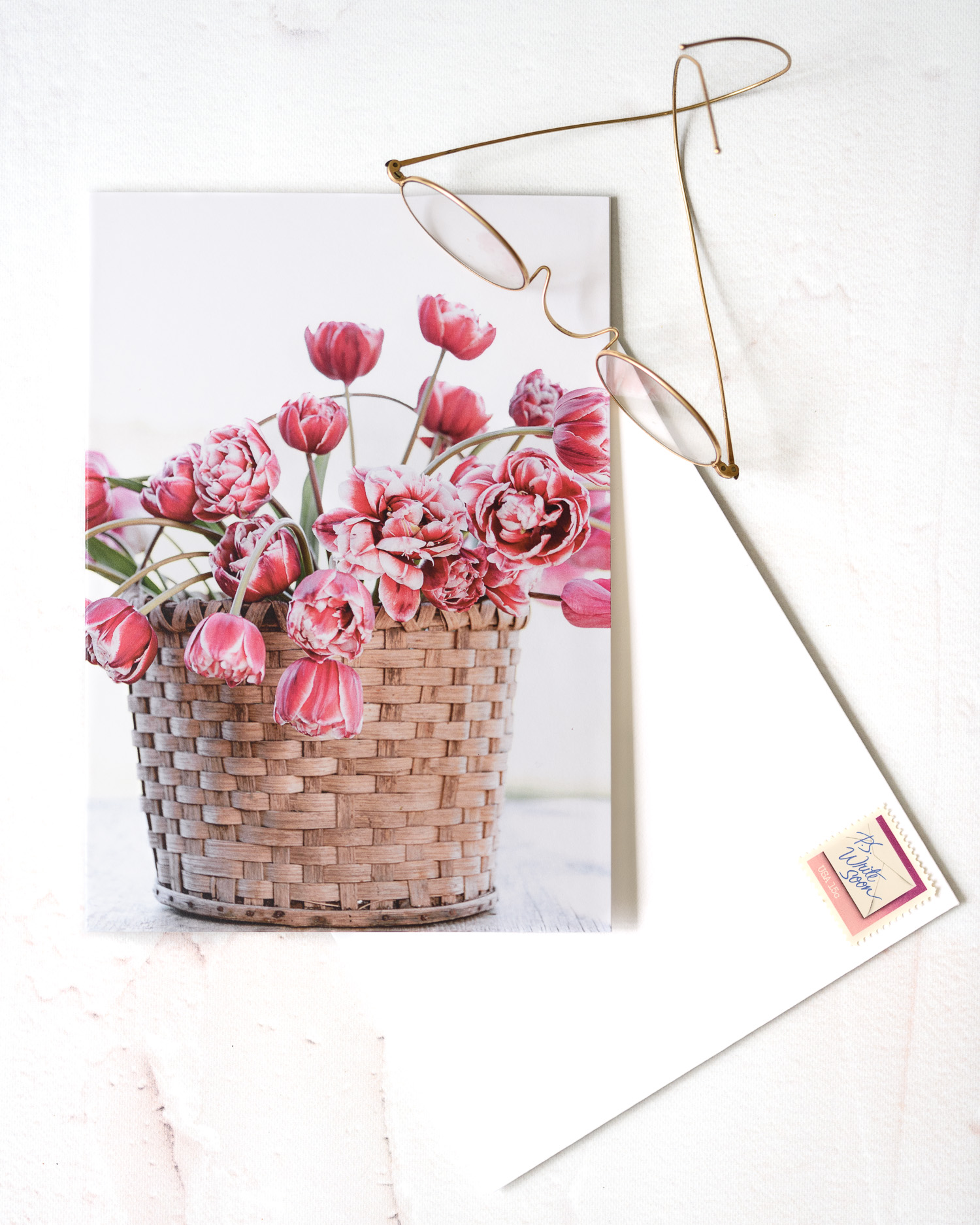 Greeting Cards | Tulips in an Antique Basket